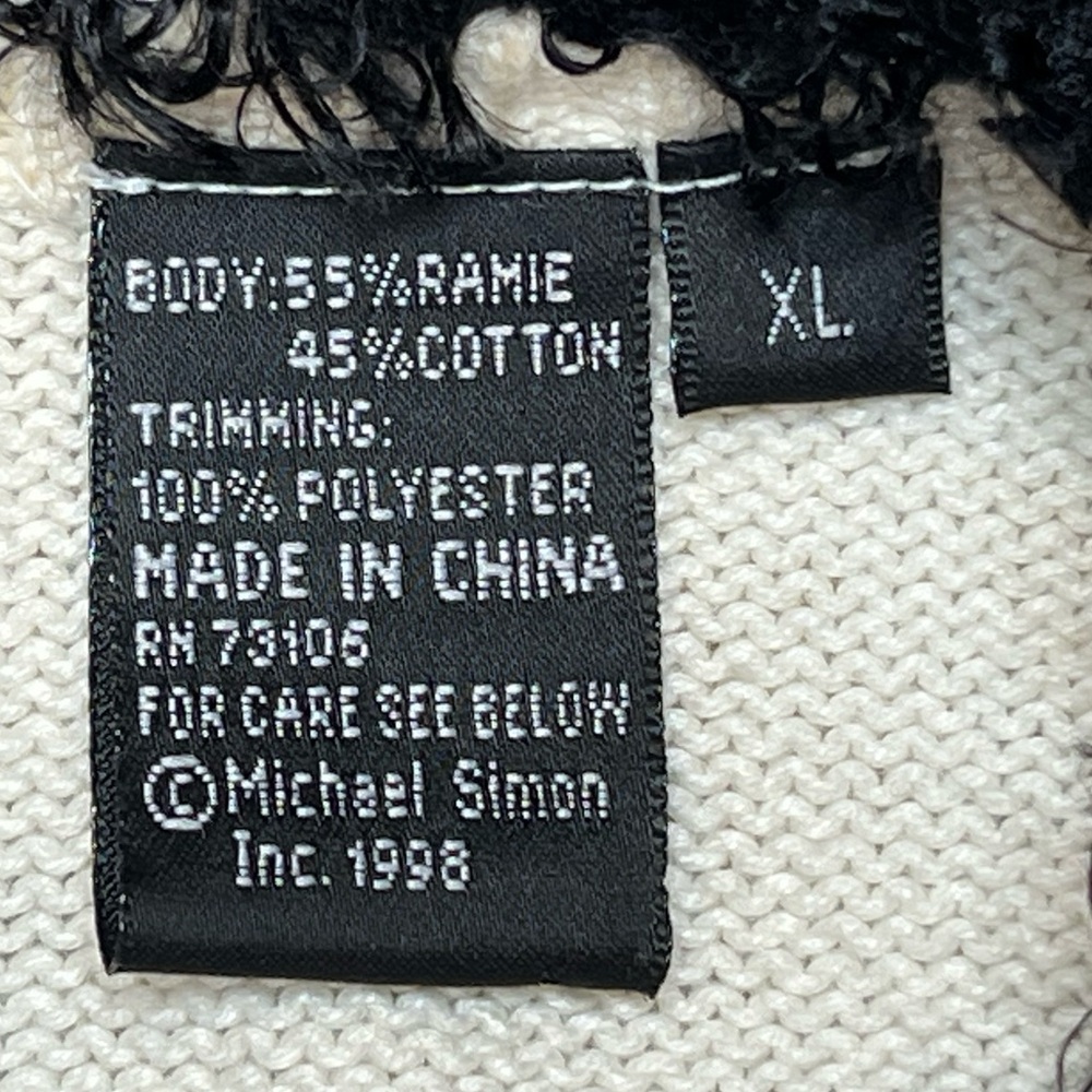 Vintage Michael Simon Knit Black Cat Button up Cardigan size XL Grannycore - Picture 6 of 15